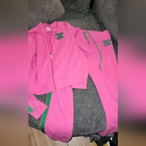 Women's VS Pink vintage track suit set.